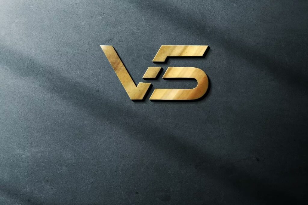 letter 'V' in a striking logo format